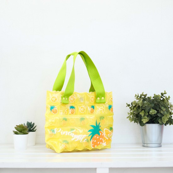 Hand Carry Bag-S with Pocket-Pineapple Fruity