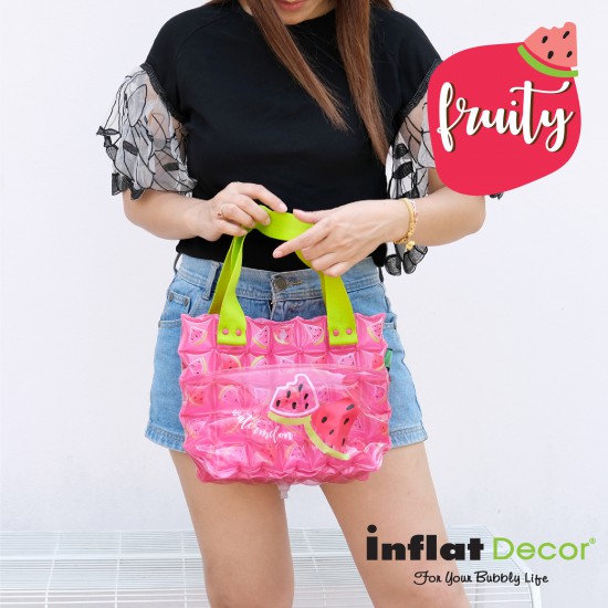 Hand Carry Bag-S with Pocket-Watermelon Fruity Hand Carry Bag-S with Pocket-Watermelon Fruity