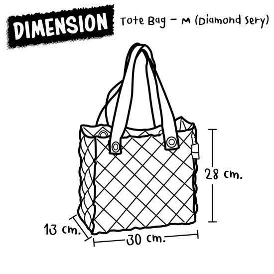 Tote Bag M Diamond-Kitty Popface